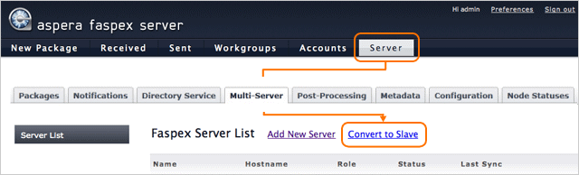 Convert to slave server.