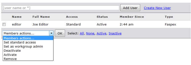 Managing workgroup members.