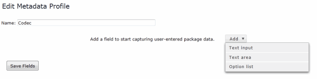 Select metadata type