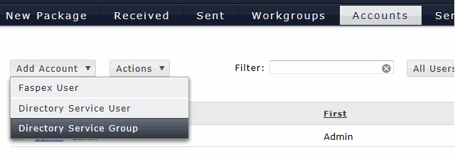 Add a Directory Service Group.