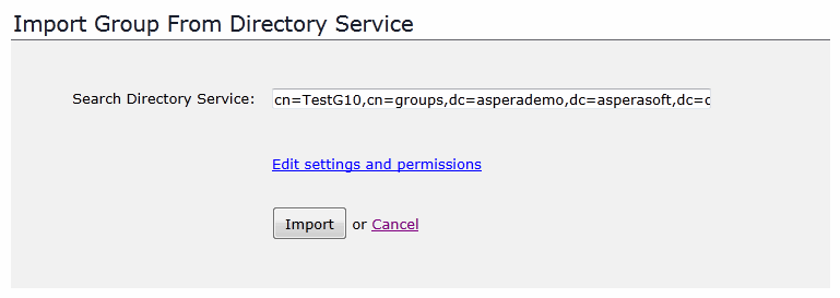 Enter the Directory Service Group's name.