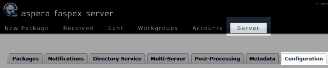 Server - Configuration