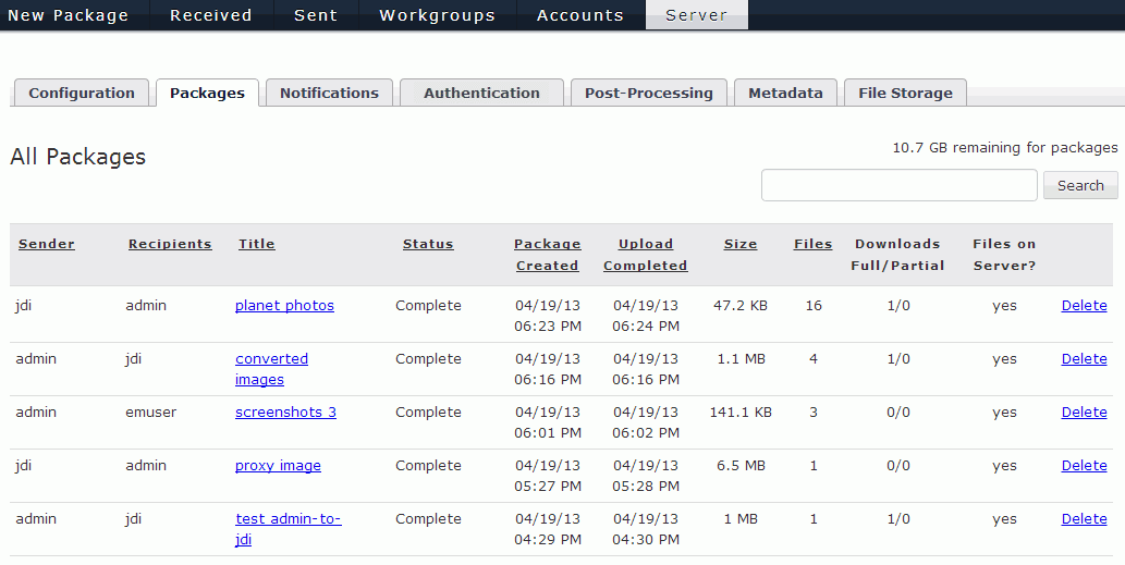 Manage packages
