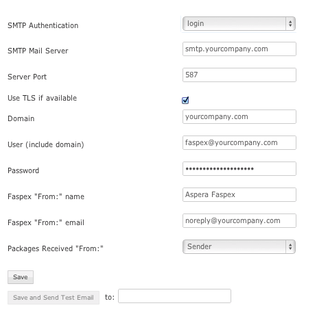 Enter your email server settings