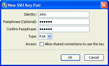 Create Key Pair window.
