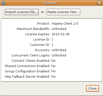 The Enter License window.
