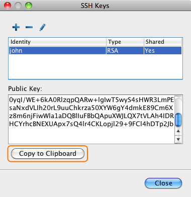 Copy the public key.