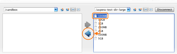 Downloading test files from the Demo Server.
