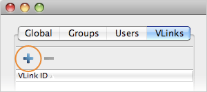 Add a Vlink by clicking the plus sign.