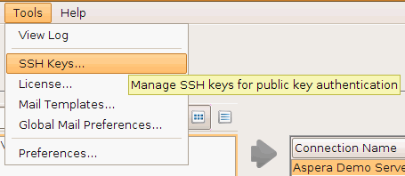 Bring up the SSH Keys window.