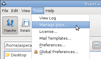 Bring up the SSH Keys window.