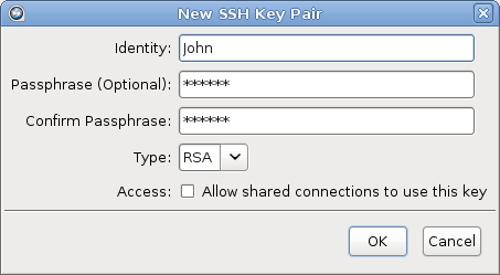 Create Key Pair window.