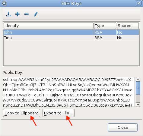 Copy the public key.