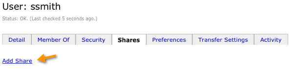 Shares User Configuring Local Users