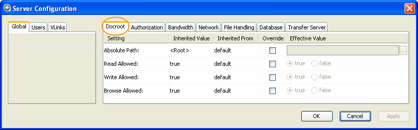 Docroot configuration options.