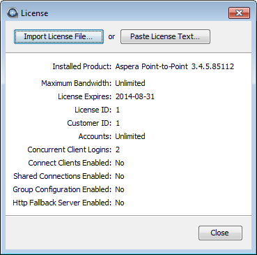 The Enter License window.