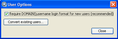 Add the test user login requirement.